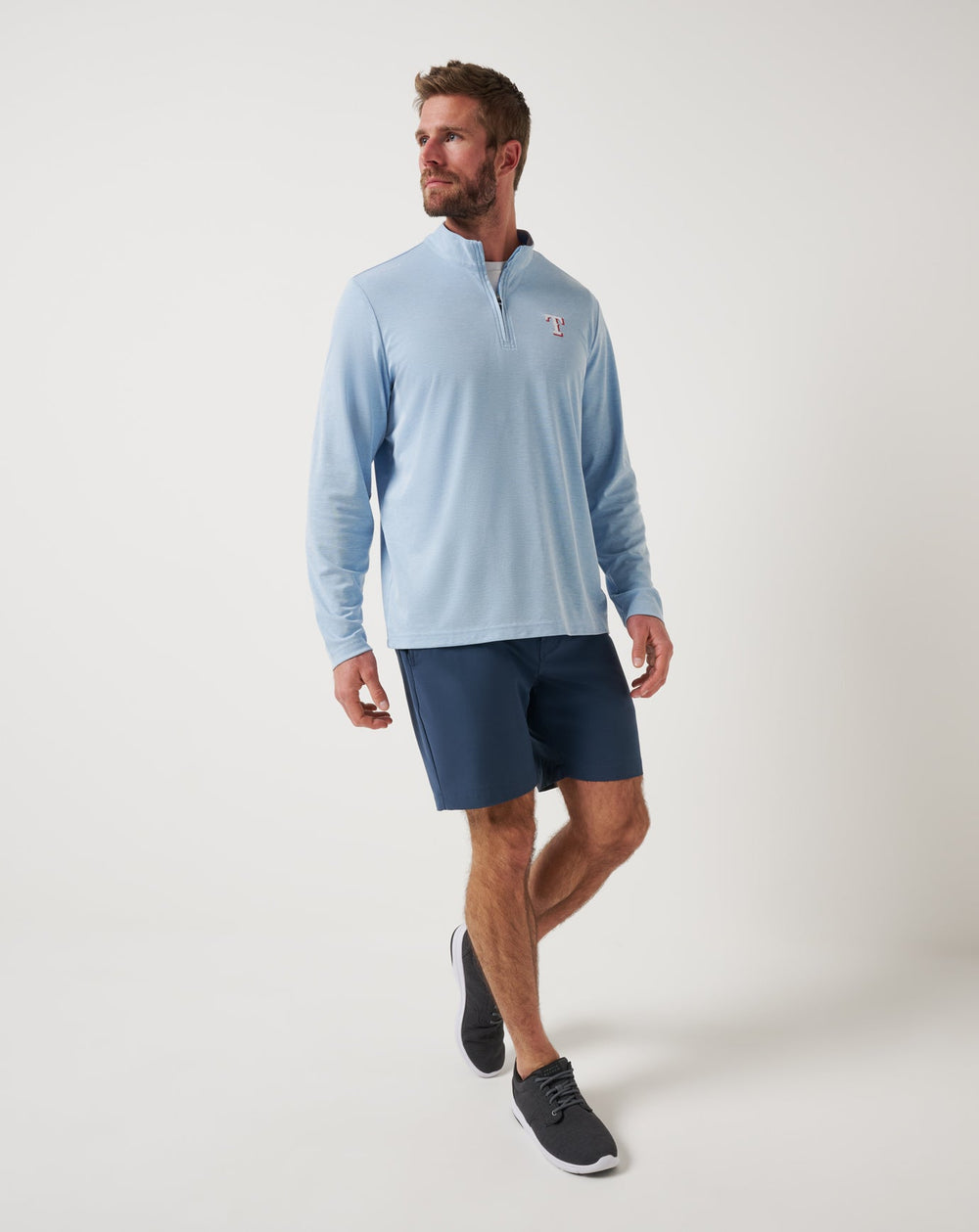 Texas Rangers Time To Tailgate Quarter Zip Men|New/Heather Blue