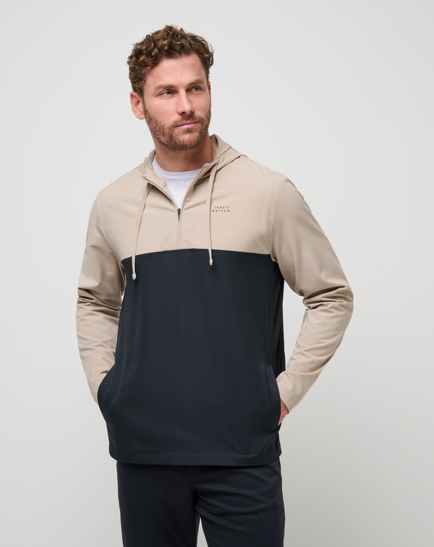 Rocky Shore Quarter Zip Hoodie Men/Oxford Tan