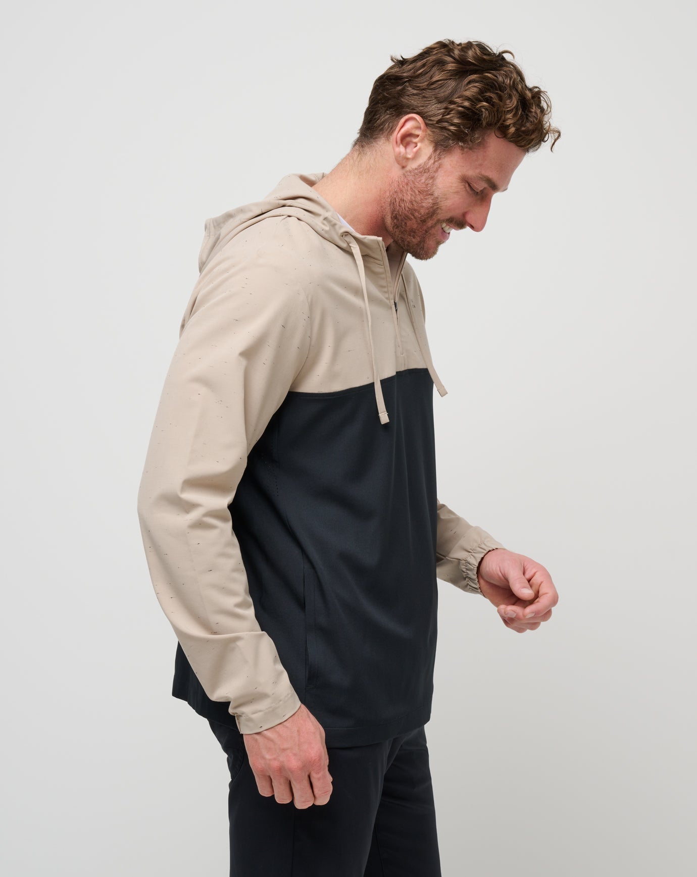 Rocky Shore Quarter Zip Hoodie Men/Oxford Tan