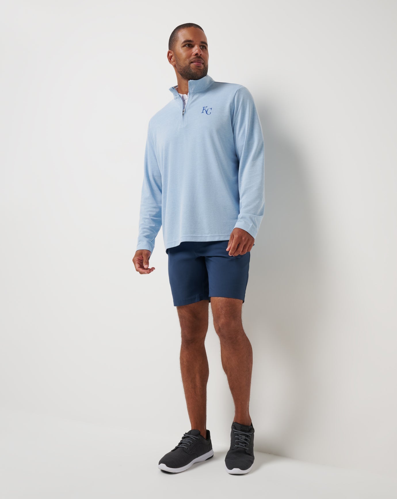 Kansas City Roayals Time To Tailgate Quarter Zip Men|New/Heather Blue