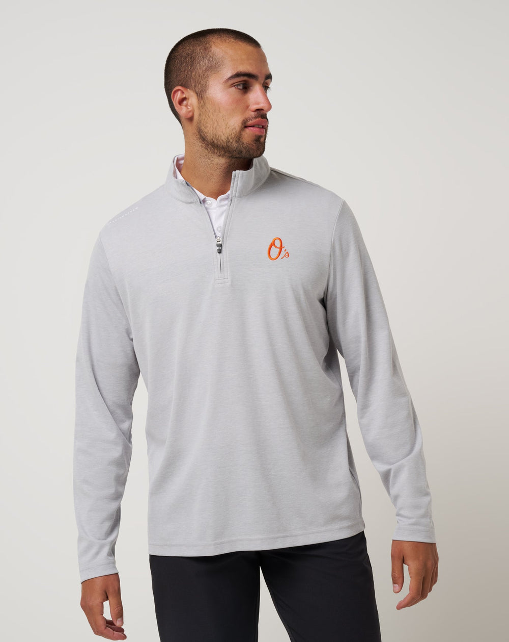 Baltimore Orioles Time To Tailgate Quarter Zip Men|New/Heather Grey