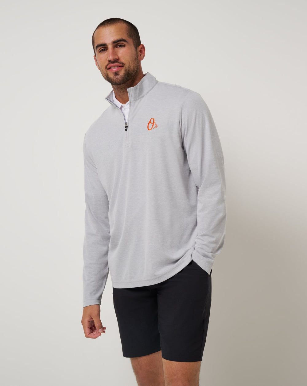 Baltimore Orioles Time To Tailgate Quarter Zip Men|New/Heather Grey