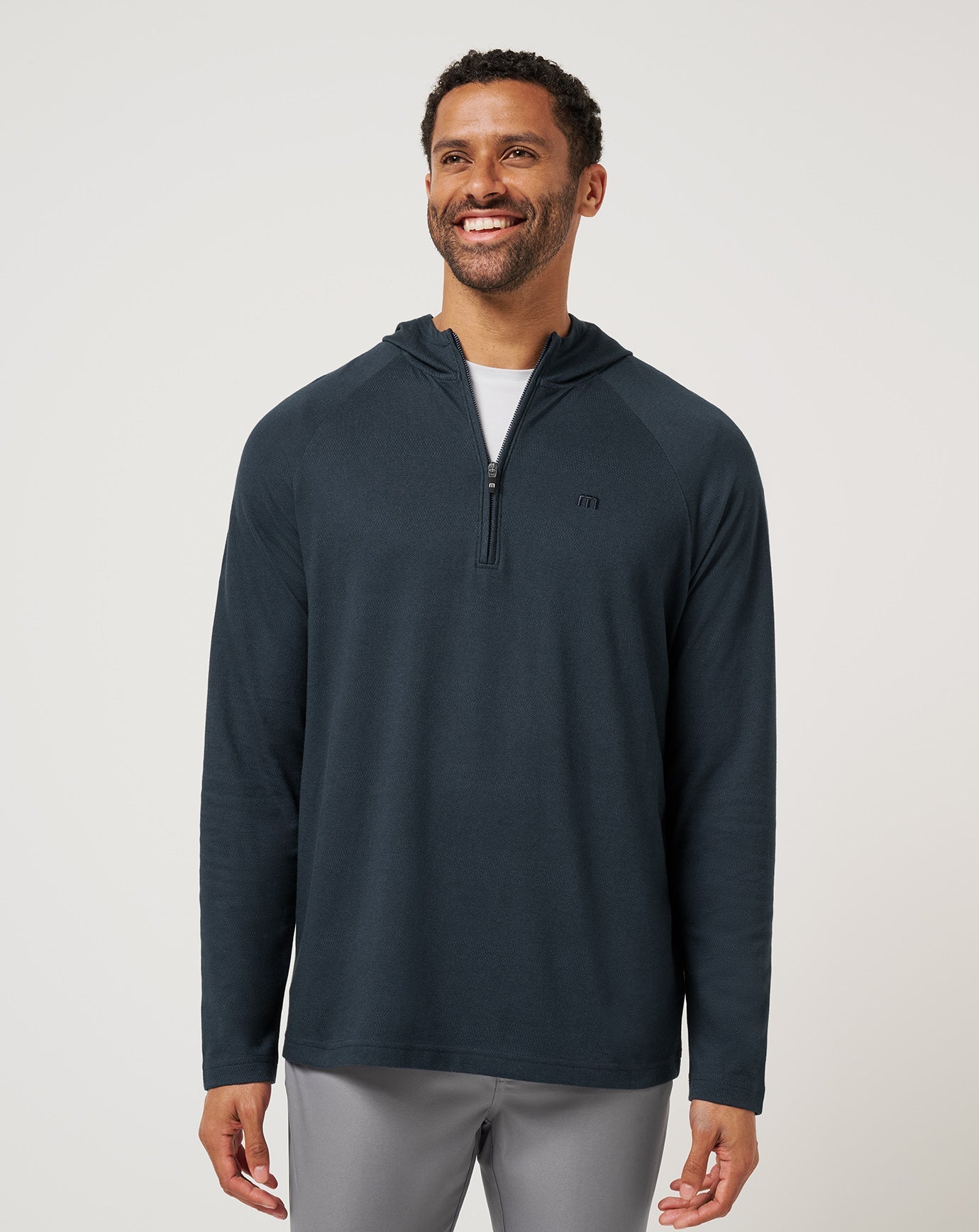 Country Hopping Hooded Quarter Zip Men/Total Eclipse