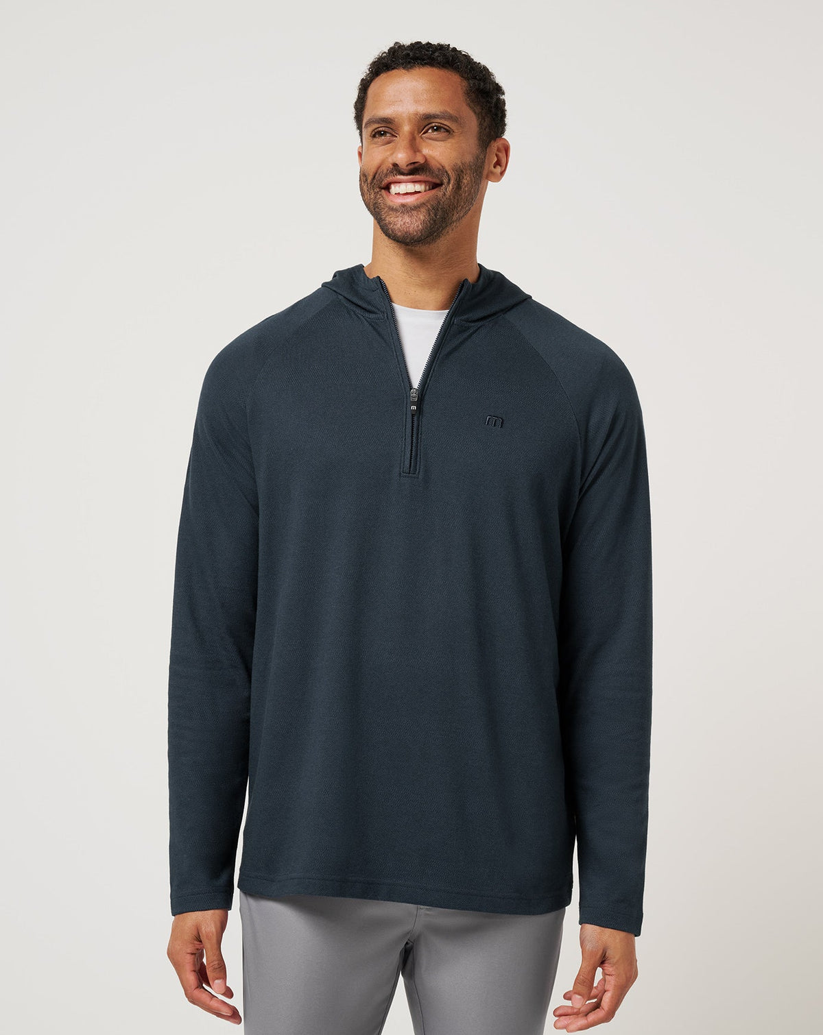 Country Hopping Hooded Quarter Zip Men/Total Eclipse