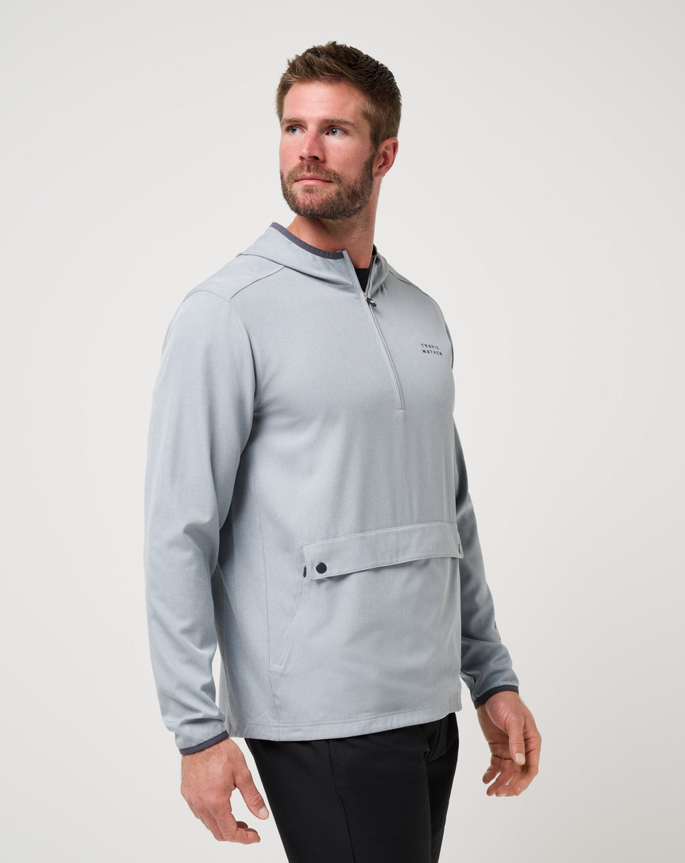 Out Of Pocket Hooded Quarter Zip Men|Golf/Heather Light Grey