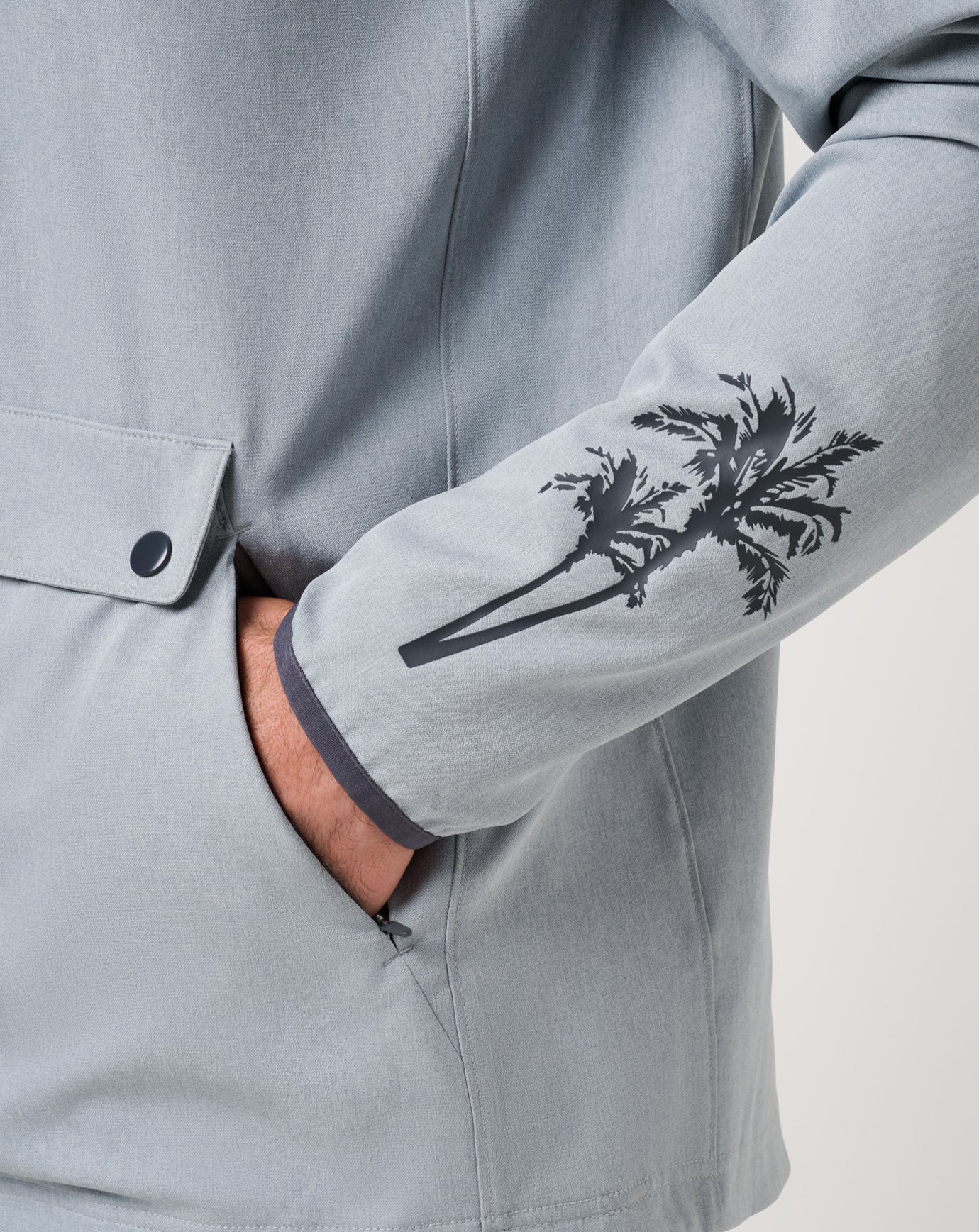 Out Of Pocket Hooded Quarter Zip Men|Golf/Heather Light Grey