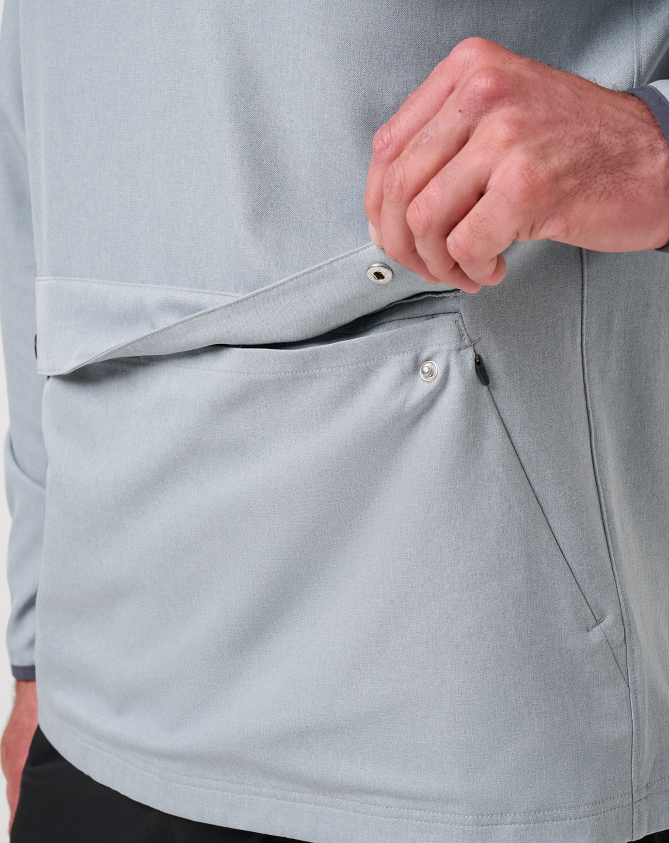 Out Of Pocket Hooded Quarter Zip Men|Golf/Heather Light Grey