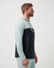 Coin Toss Quarter Zip Hoodie Men|New/Gray Mist