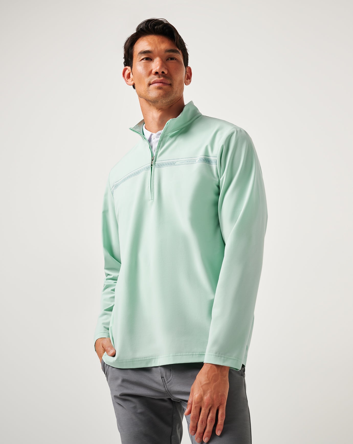 On The Map Quarter Zip Men|Golf/Eggshell Blue