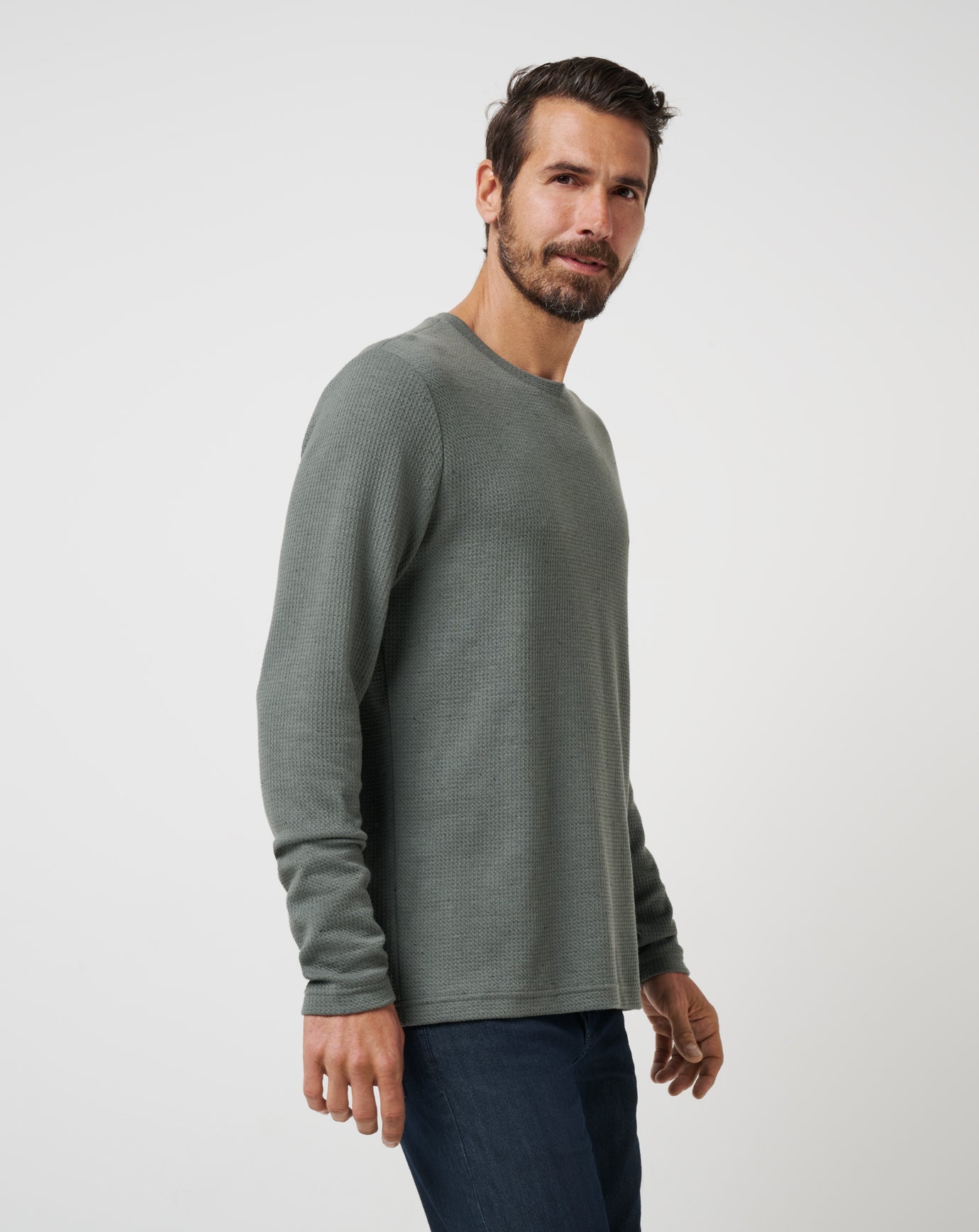 Cloud Waffle Crew Men/Dark Olive