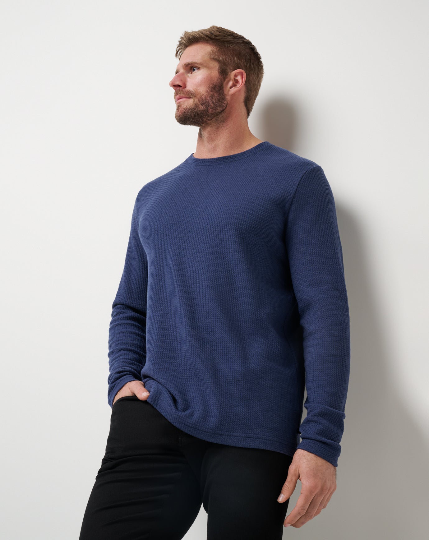 Cloud Waffle Crew Men/Mood Indigo