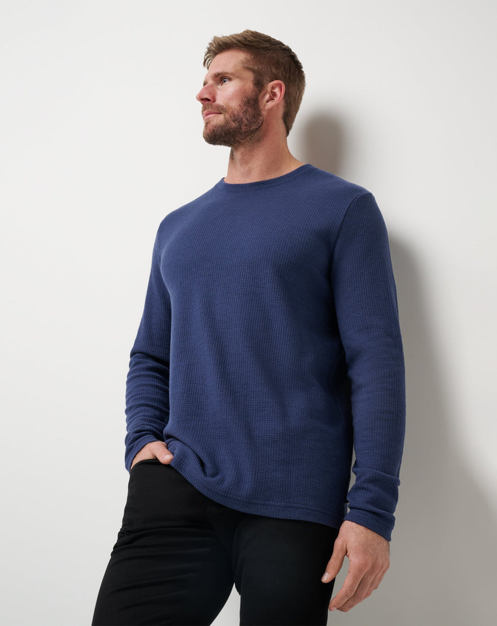Cloud Waffle Crew Men/Mood Indigo