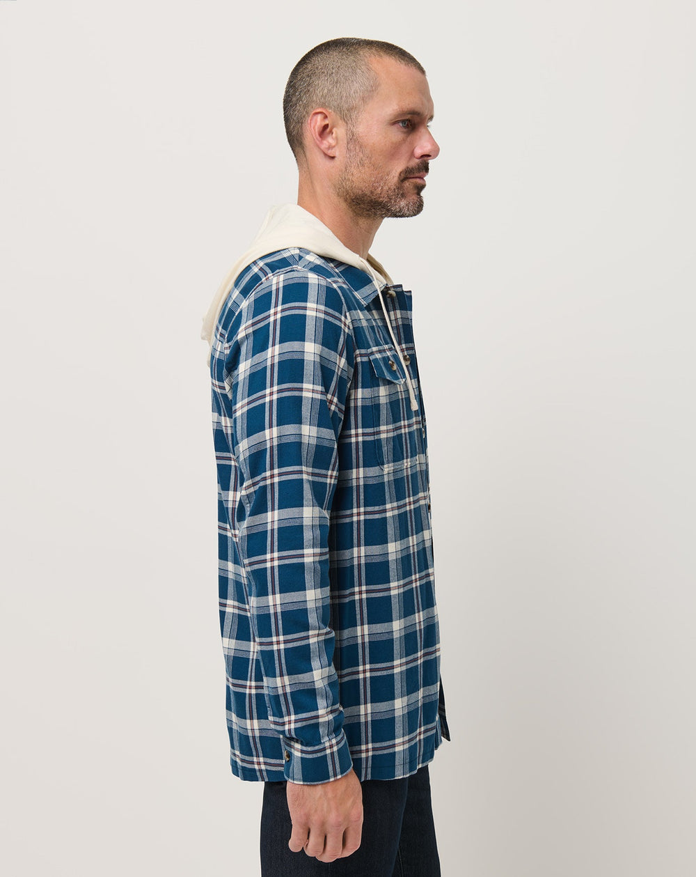Cloud Flannel Hooded Button-Up Men/Titan