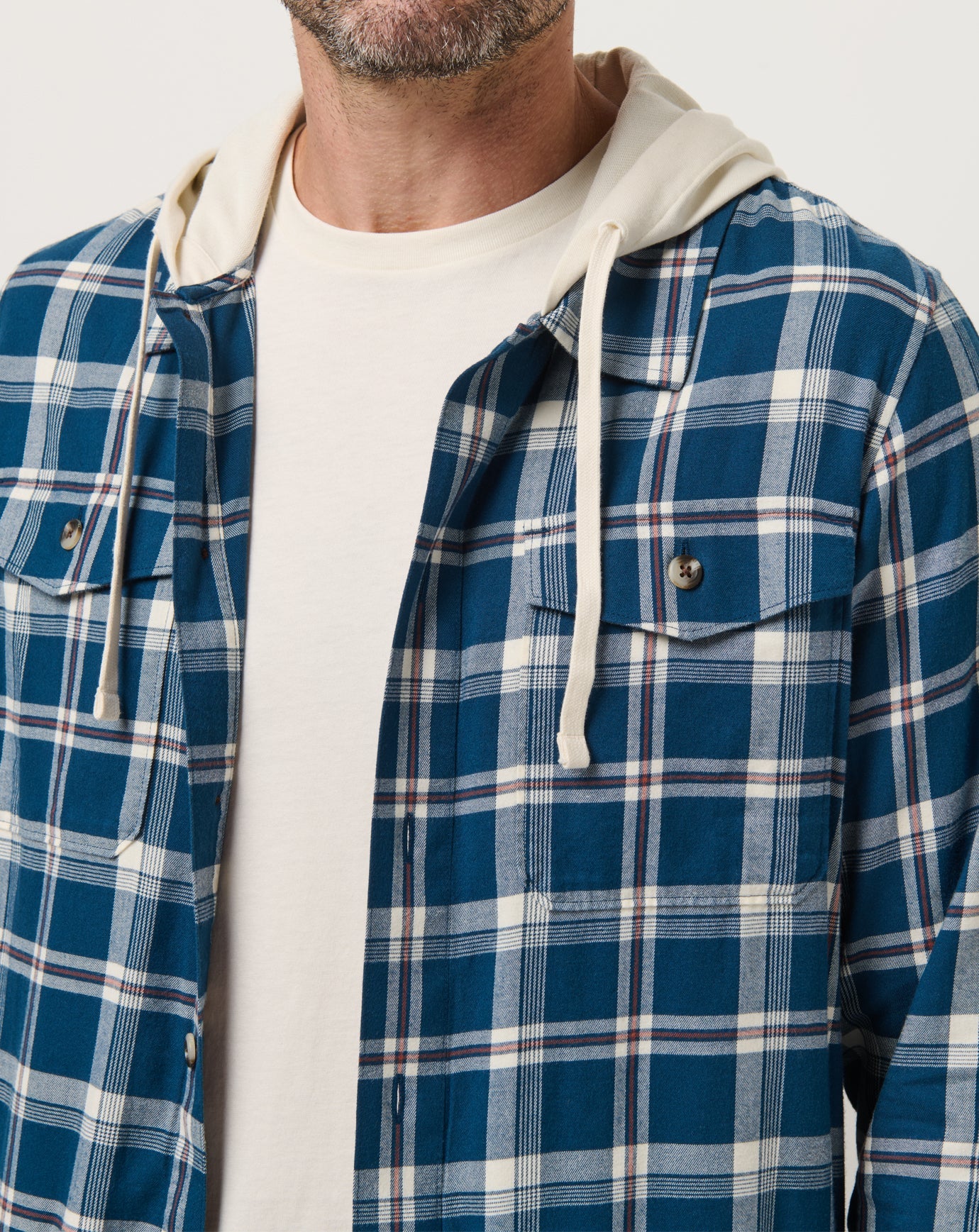 Cloud Flannel Hooded Button-Up Men/Titan