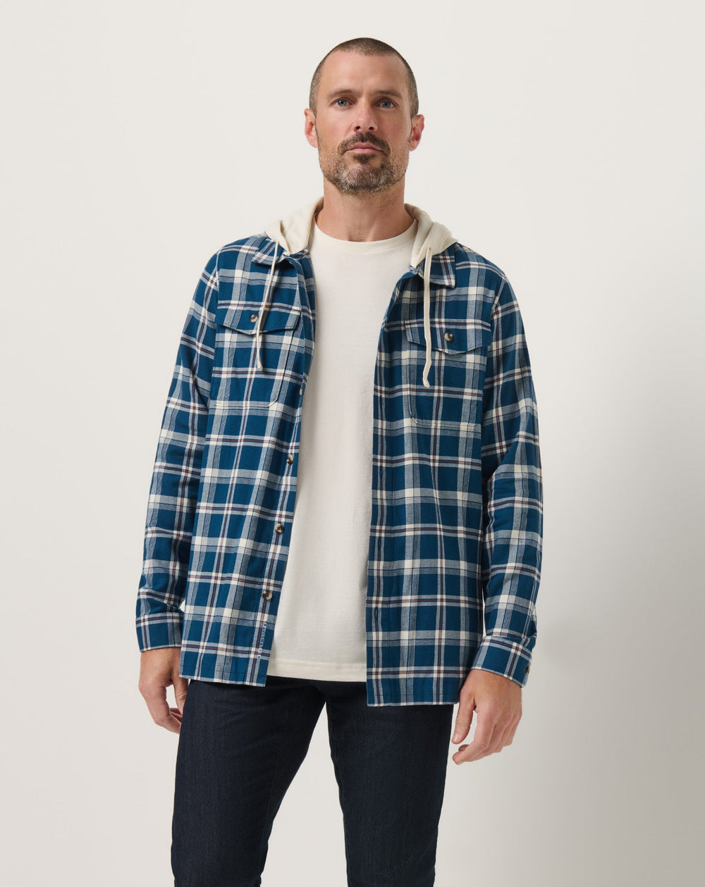 Cloud Flannel Hooded Button-Up Men/Titan