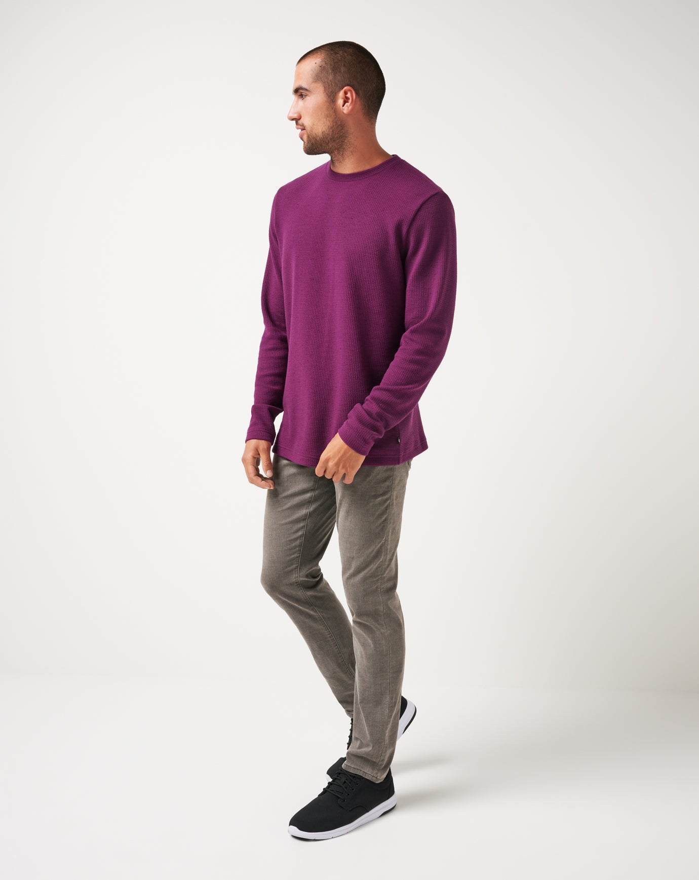 Burnley Cloud Waffle Crew Men/Claret