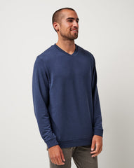 Amenities V-Neck Crew Men|Golf/Heather Blue Nights