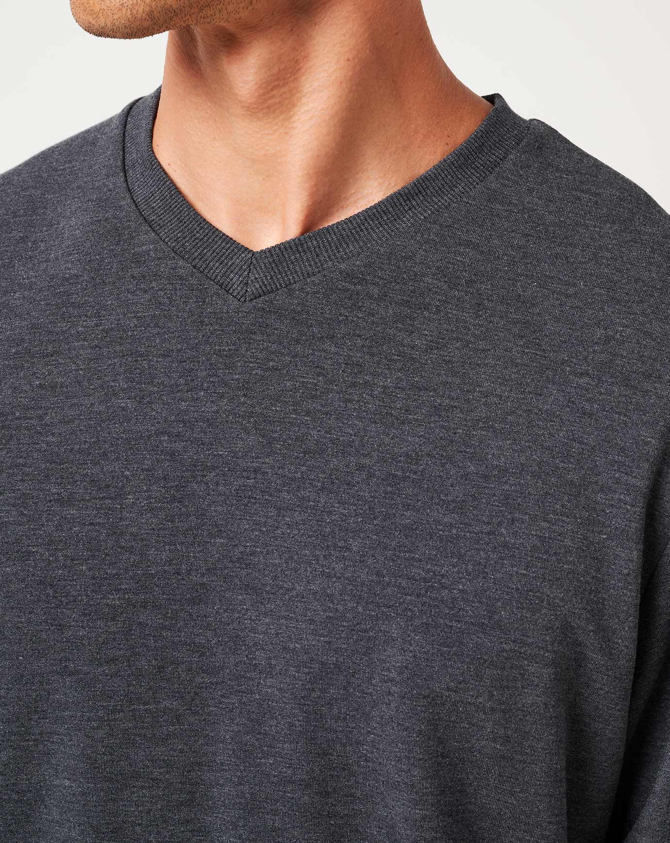 Amenities V-Neck Crew Men|Golf/Heather Dark Grey