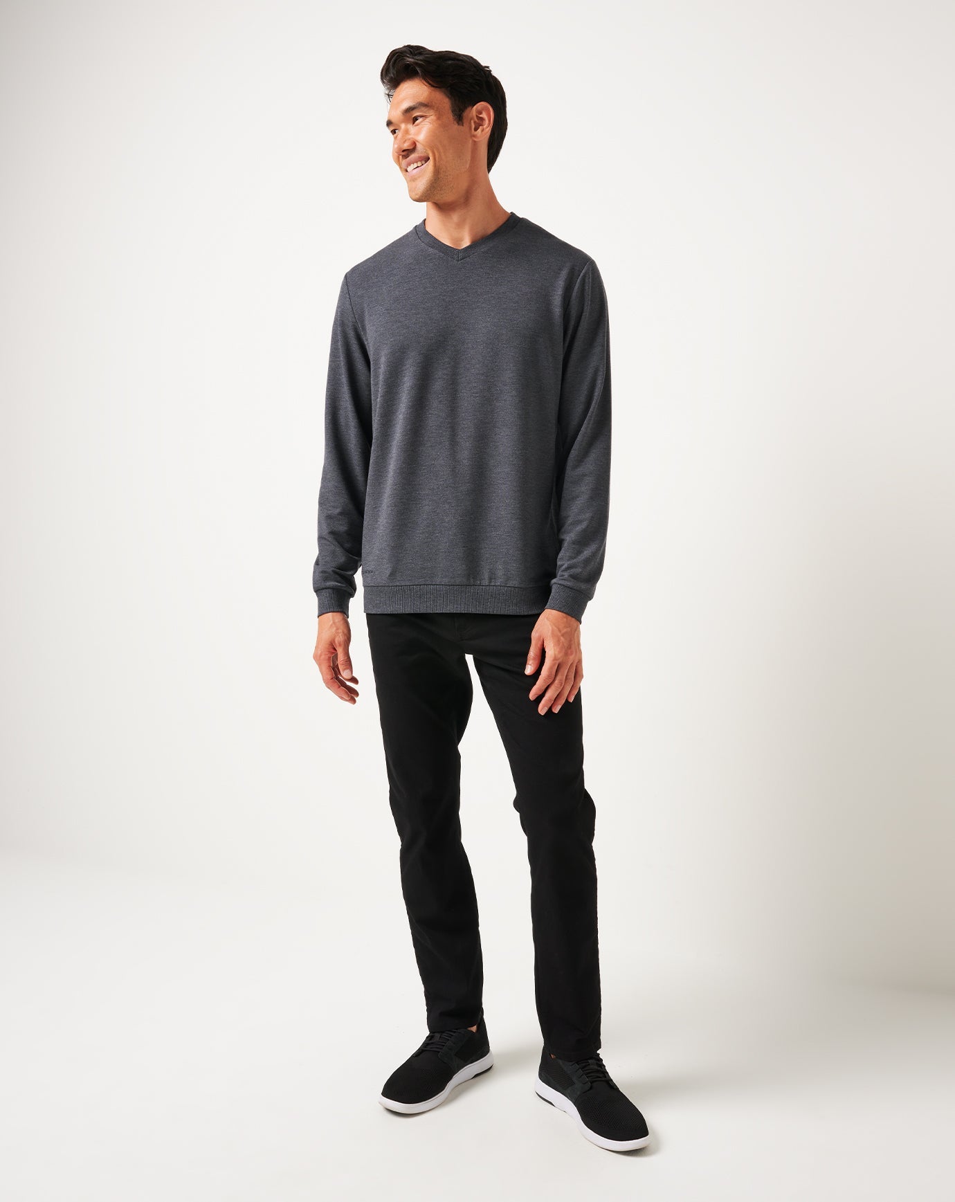 Amenities V-Neck Crew Men|Golf/Heather Dark Grey