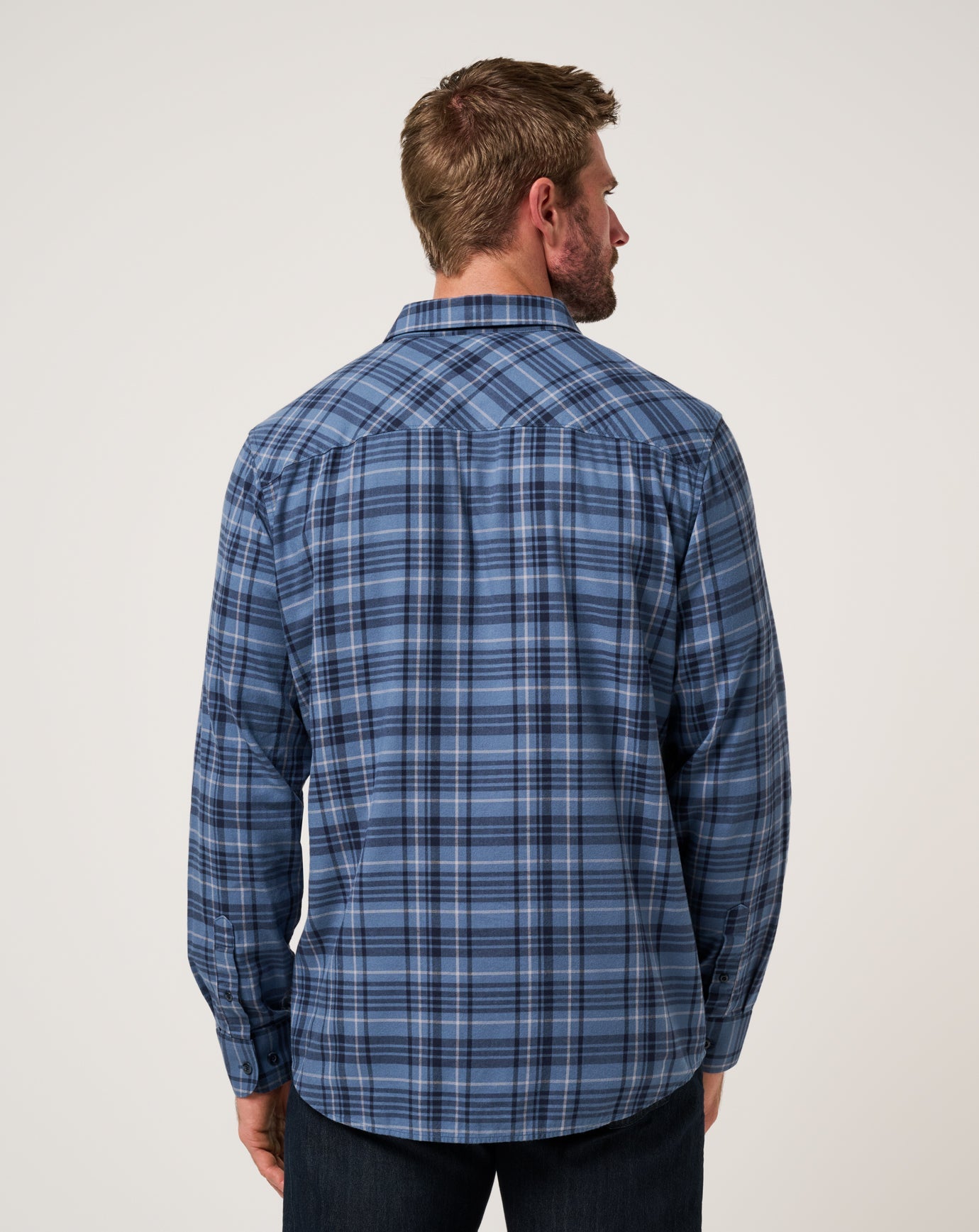 Cloud Flannel Plaid Button-Up Men/Bering Sea/Sleet