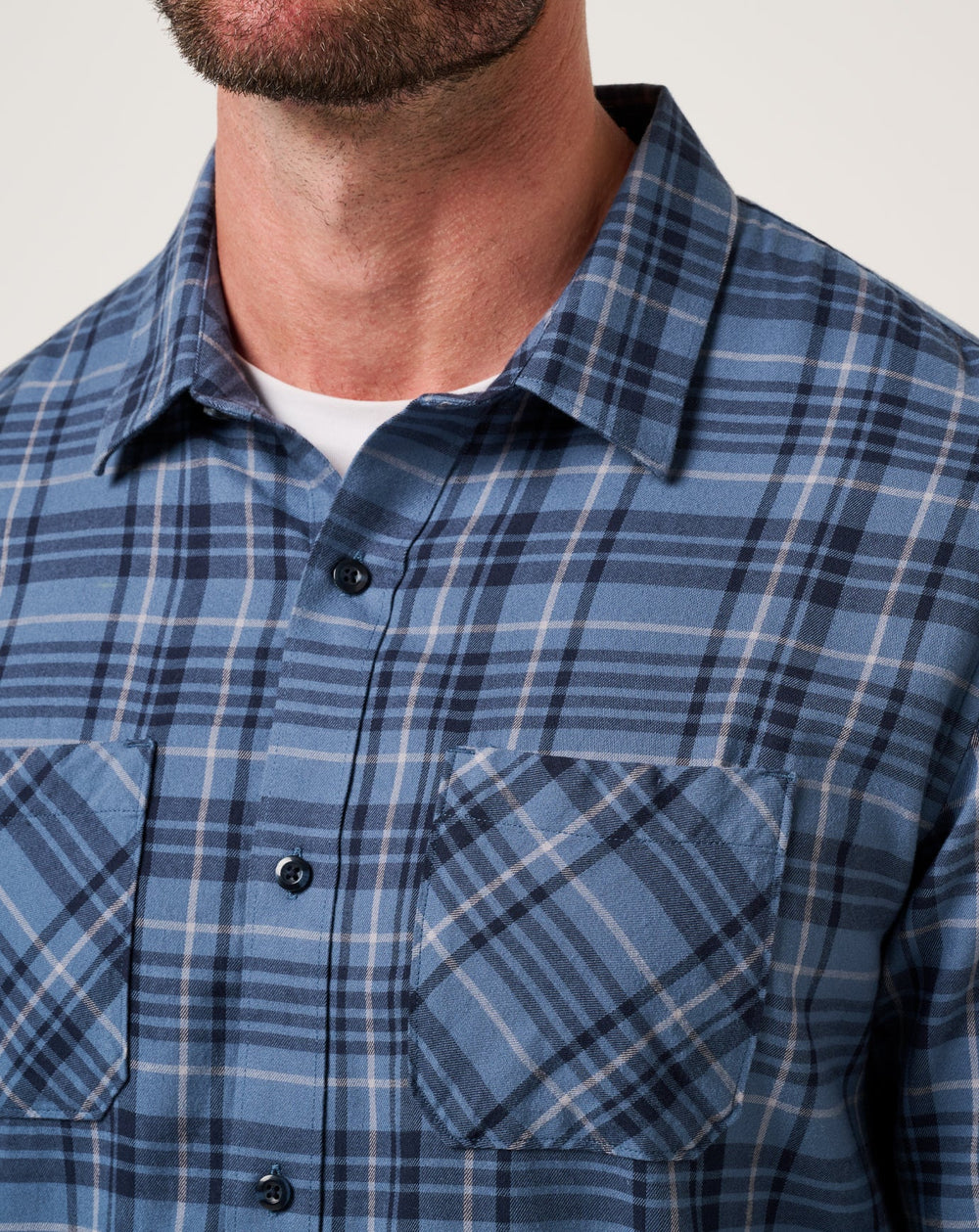 Cloud Flannel Plaid Button-Up Men/Bering Sea/Sleet