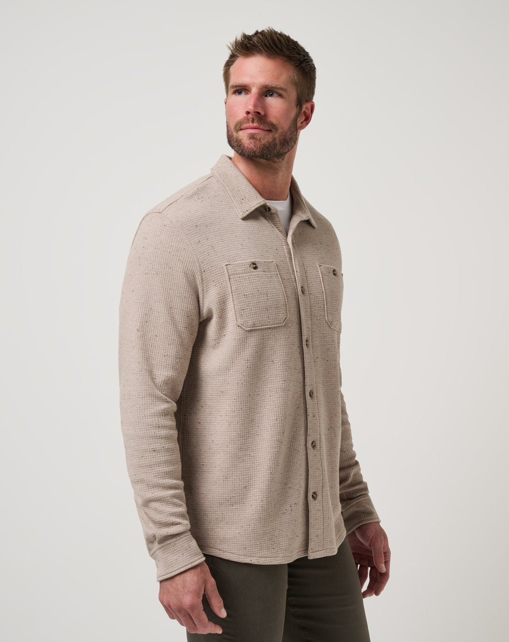 Cloud Waffle Shirt Jacket Men/Oxford Tan