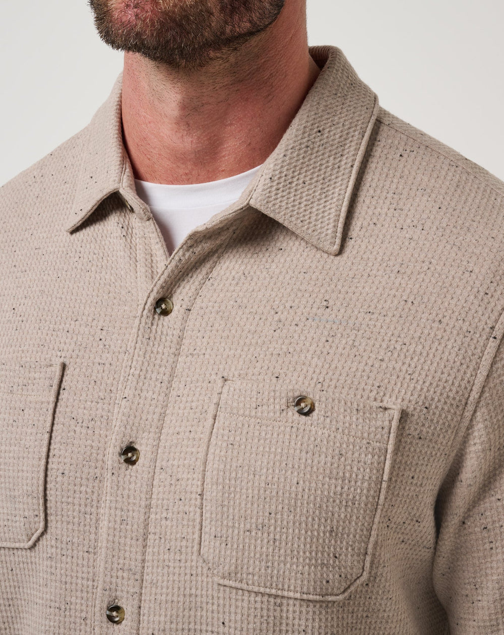 Cloud Waffle Shirt Jacket Men/Oxford Tan