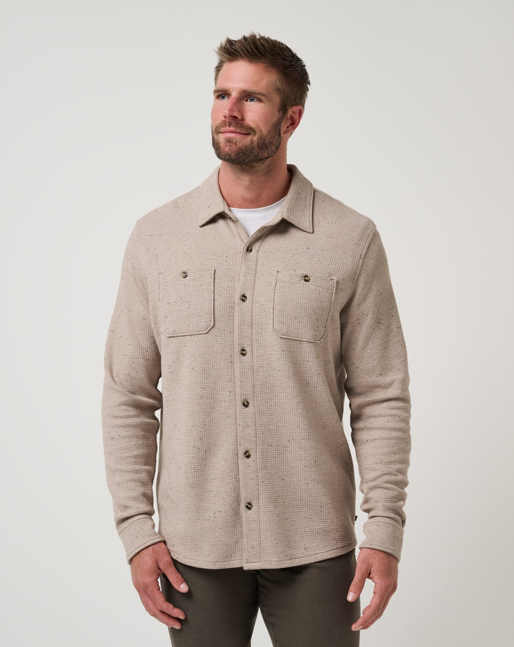 Cloud Waffle Shirt Jacket Men/Oxford Tan