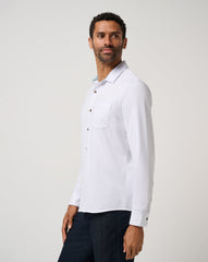 Comfortknit TM Social Club Button-Up Men/White