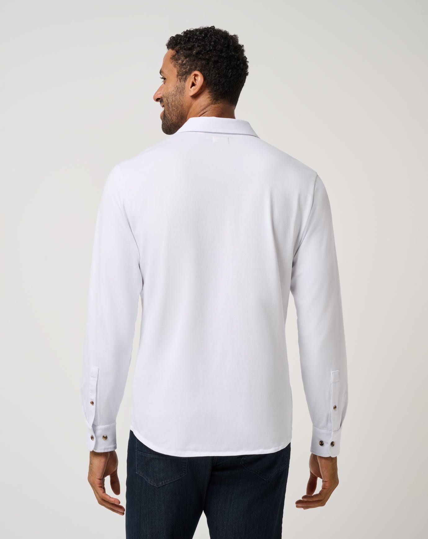Comfortknit TM Social Club Button-Up Men/White