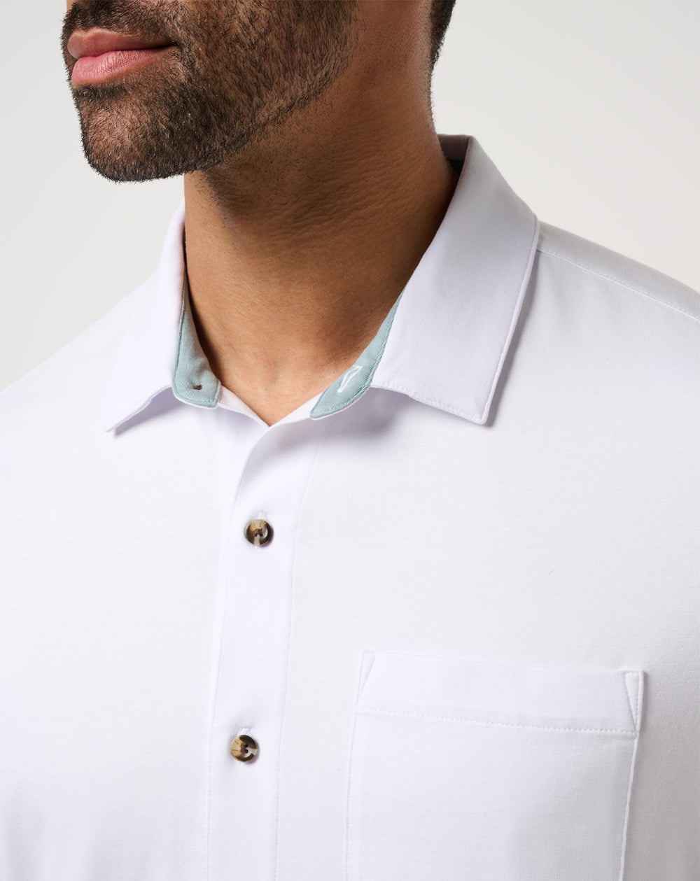 Comfortknit TM Social Club Button-Up Men/White