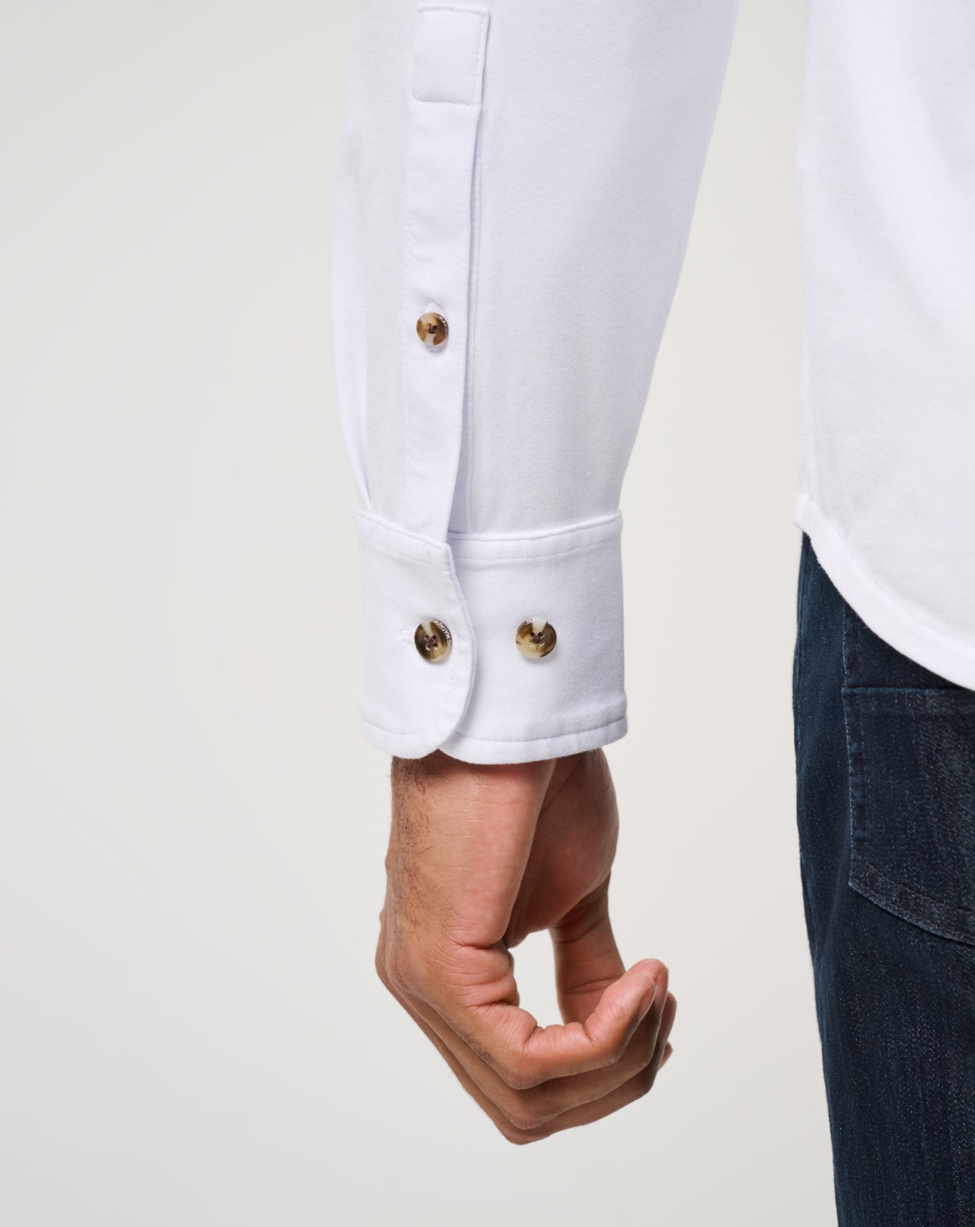 Comfortknit TM Social Club Button-Up Men/White