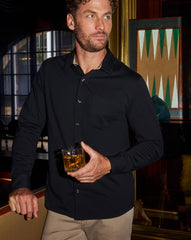 Comfortknit TM Social Club Button-Up Men/Black