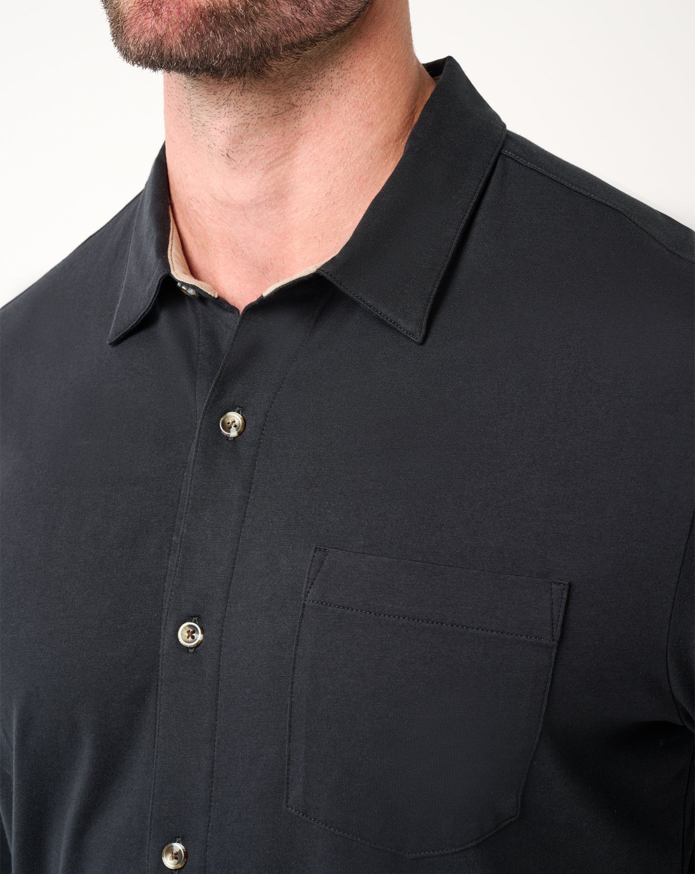 Comfortknit TM Social Club Button-Up Men/Black