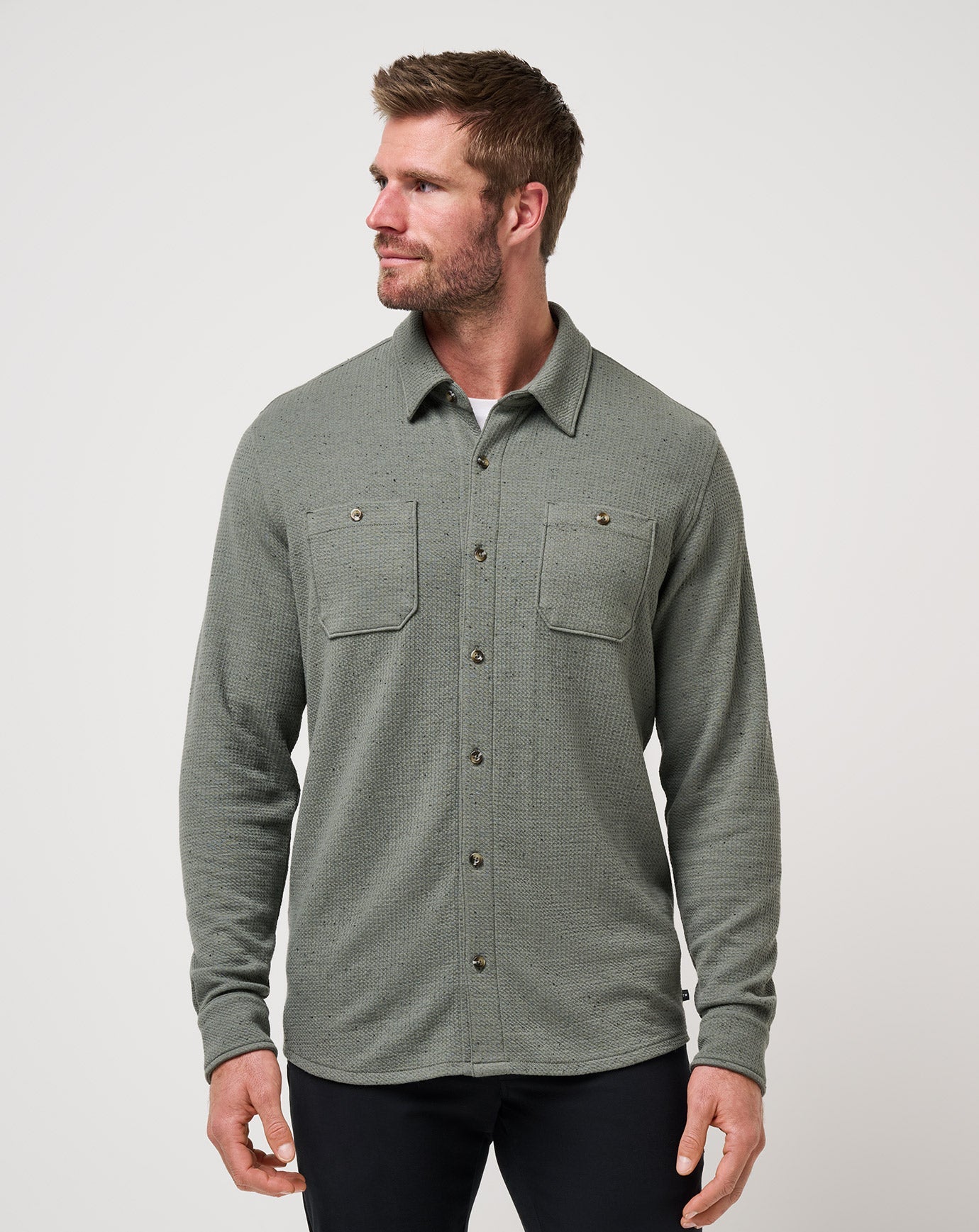 Cloud Waffle Shirt Jacket Men/Dark Olive