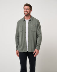 Cloud Waffle Shirt Jacket Men/Dark Olive