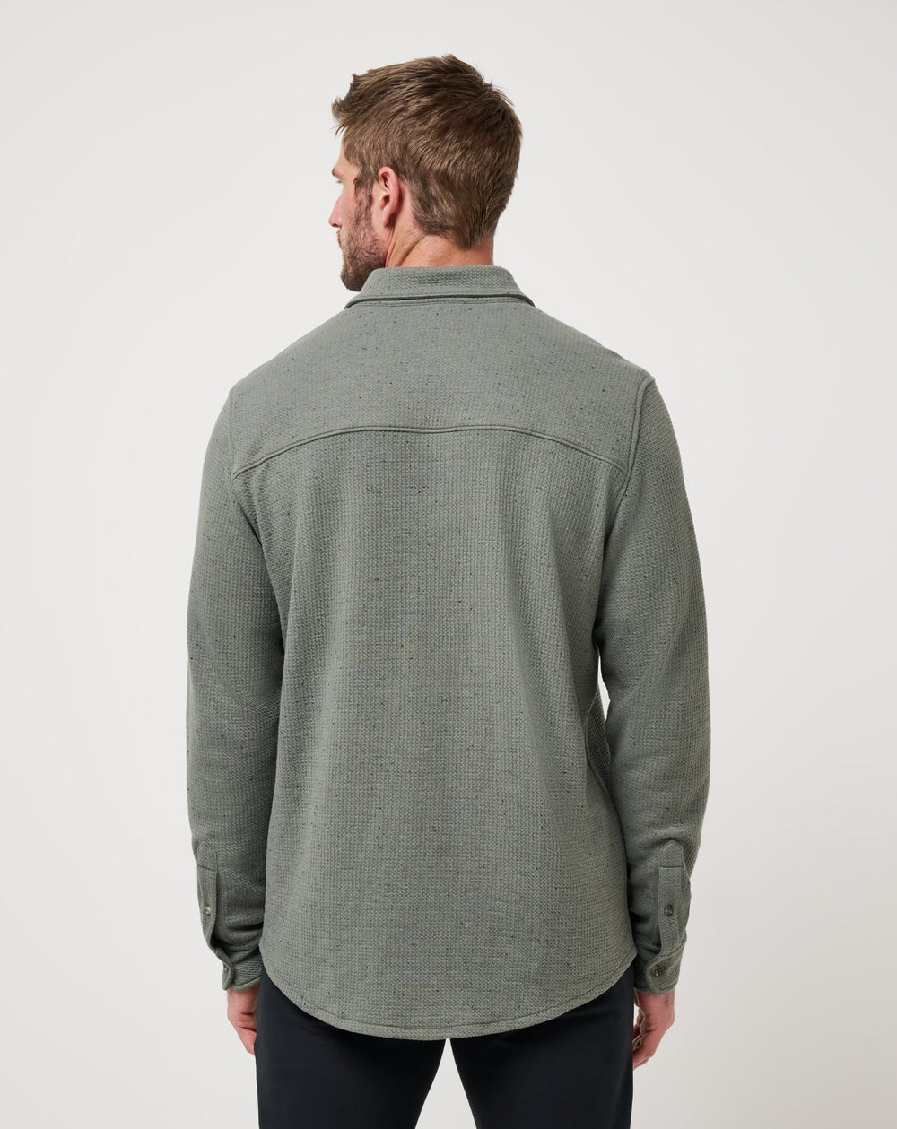 Cloud Waffle Shirt Jacket Men/Dark Olive