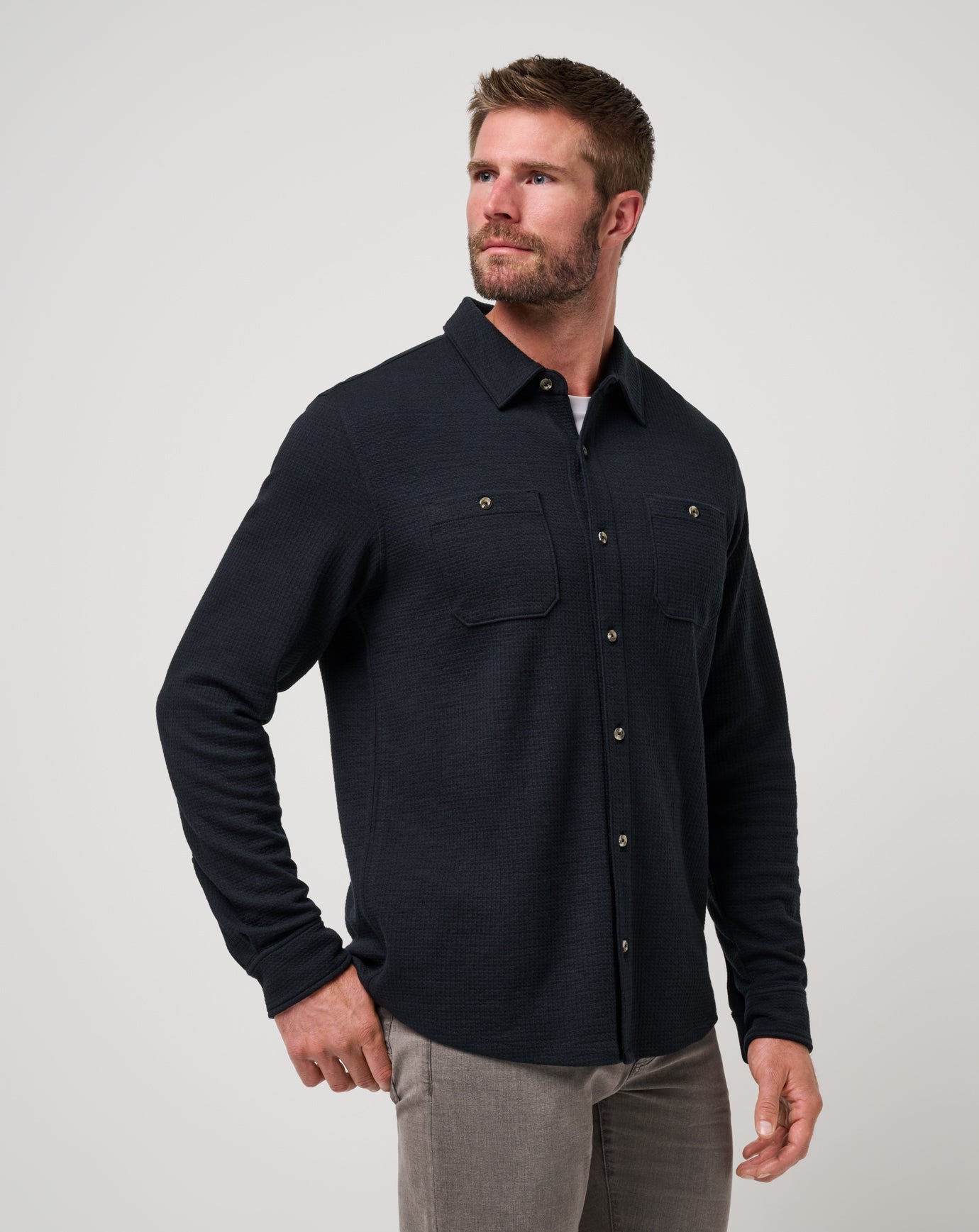 Cloud Waffle Shirt Jacket Men/Black