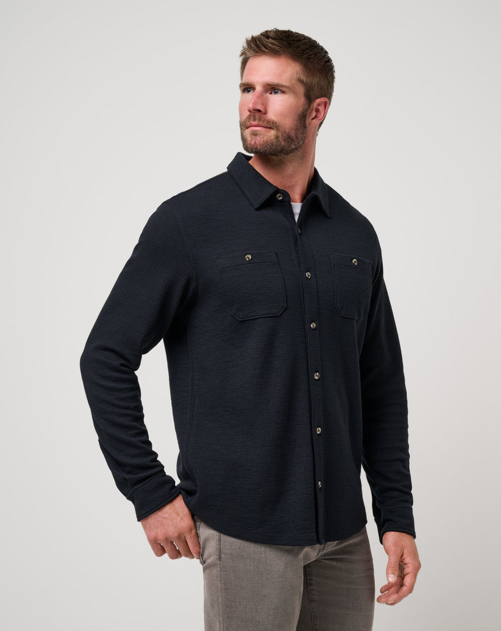 Cloud Waffle Shirt Jacket Men/Black