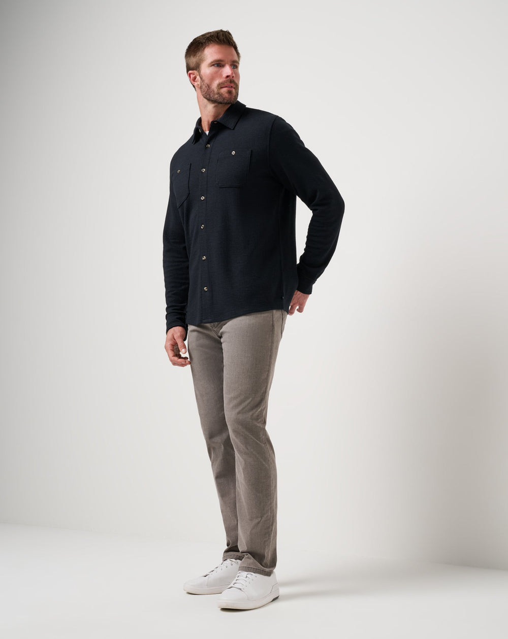 Cloud Waffle Shirt Jacket Men/Black