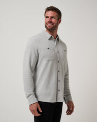 Cloud Waffle Shirt Jacket Men/Heather Light Grey