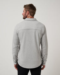 Cloud Waffle Shirt Jacket Men/Heather Light Grey