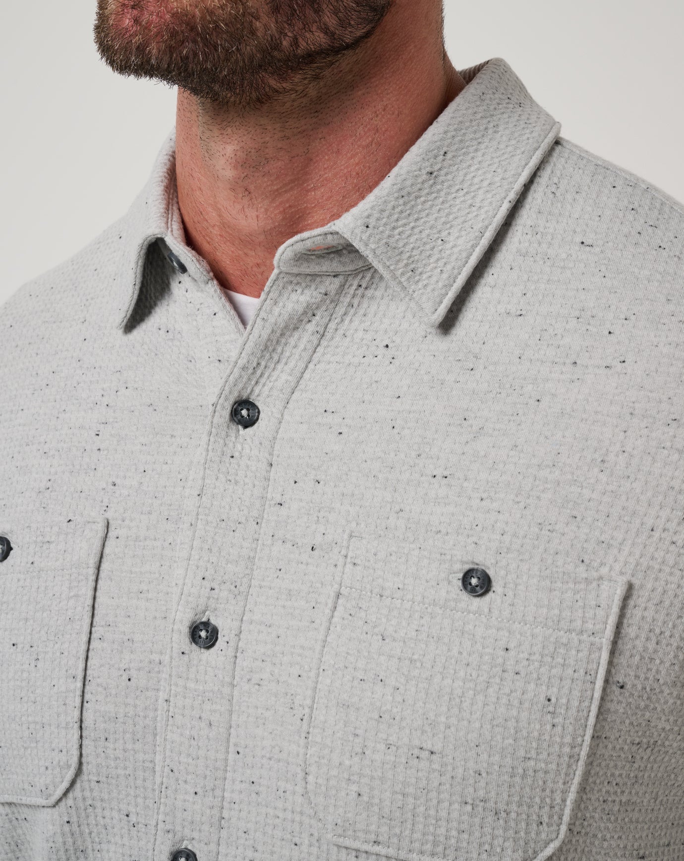Cloud Waffle Shirt Jacket Men/Heather Light Grey