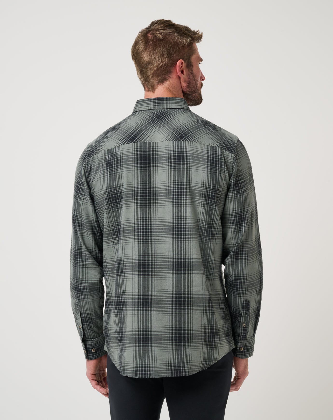Cloud Flannel Plaid Button-Up Men/Dark Olive