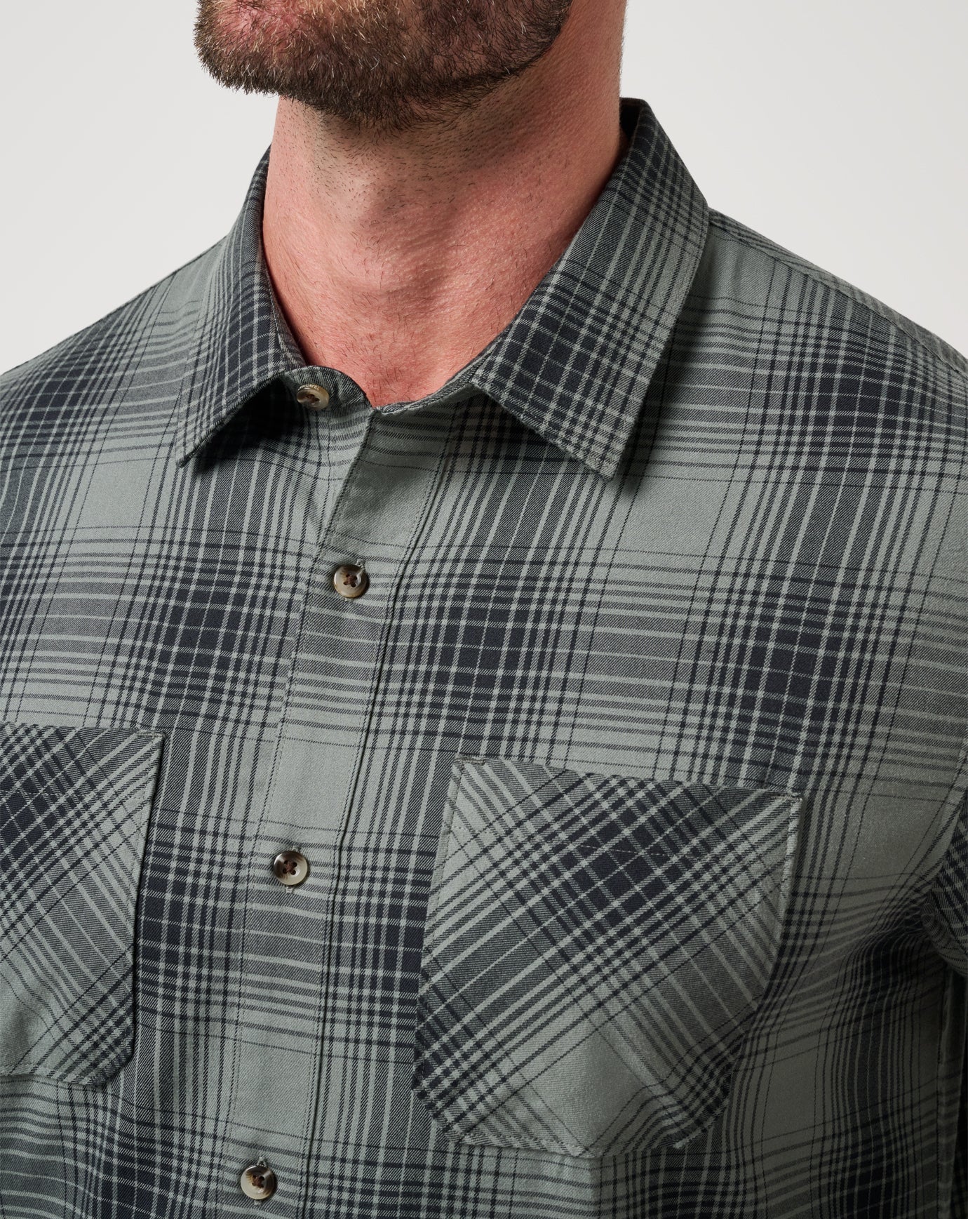 Cloud Flannel Plaid Button-Up Men/Dark Olive
