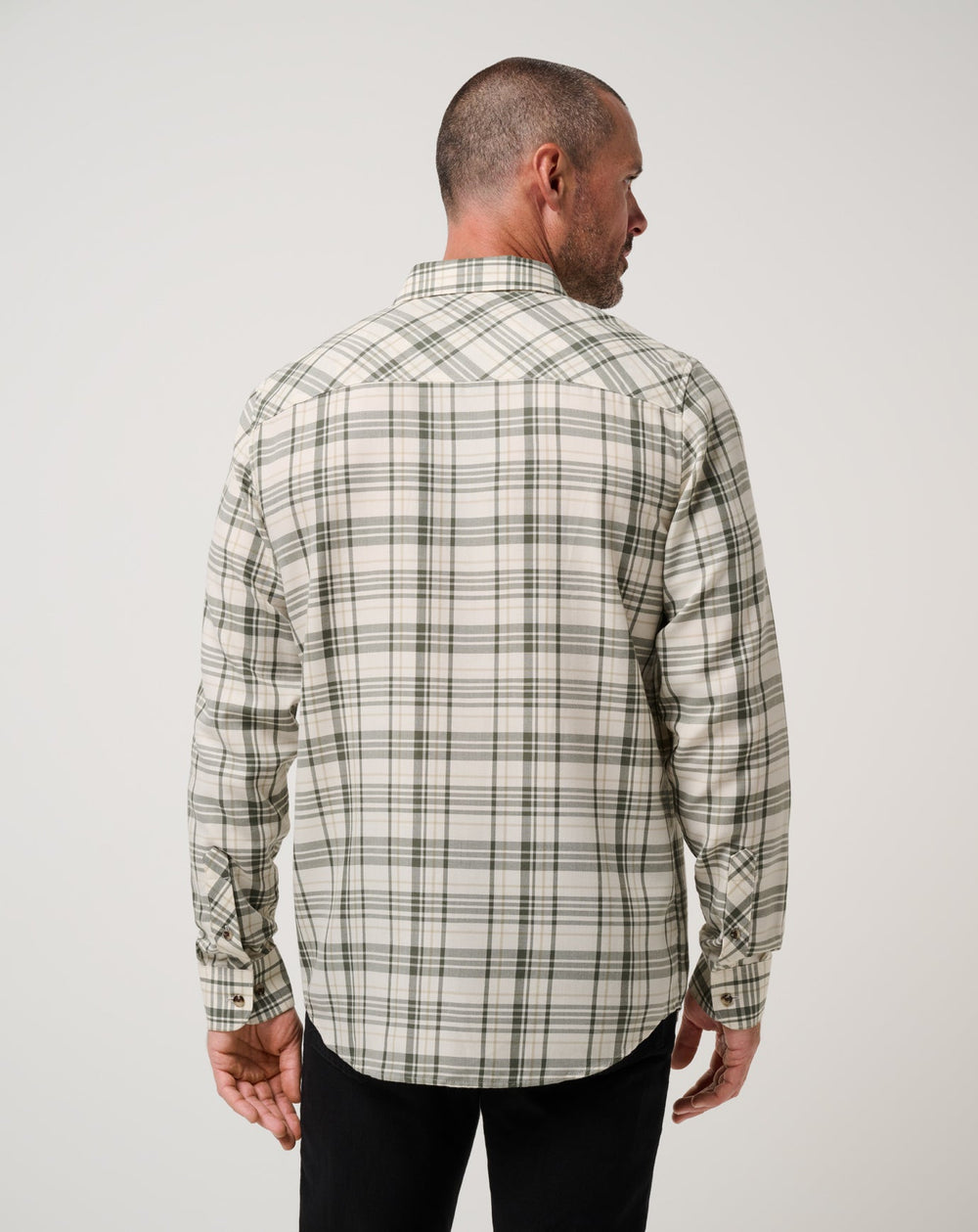 Cloud Flannel Plaid Button-Up Men/Birch