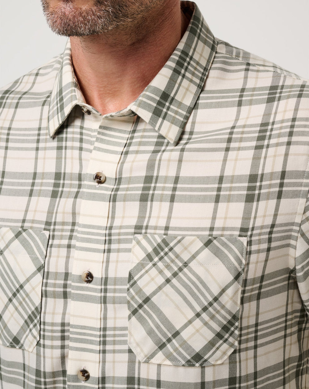 Cloud Flannel Plaid Button-Up Men/Birch