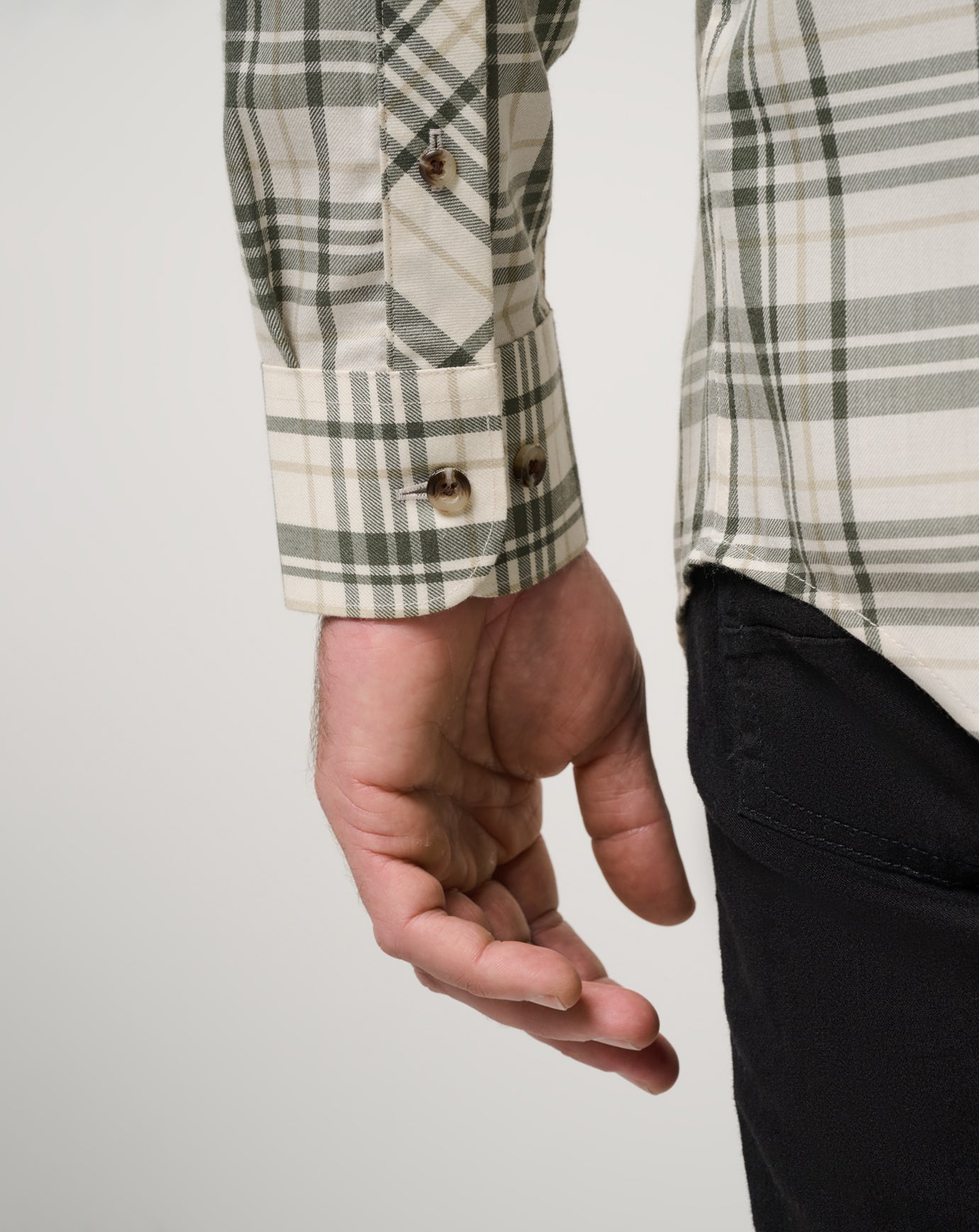 Cloud Flannel Plaid Button-Up Men/Birch