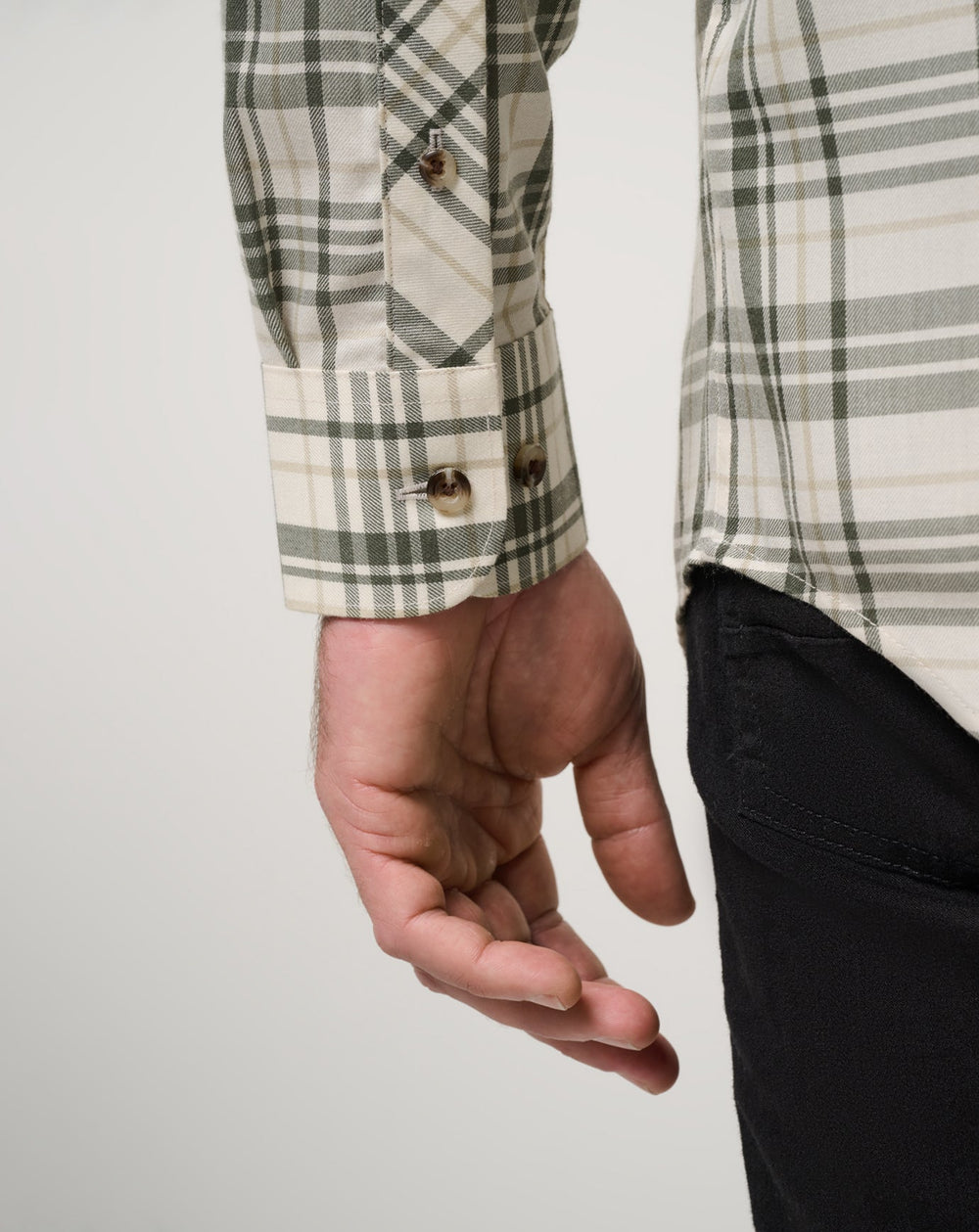 Cloud Flannel Plaid Button-Up Men/Birch