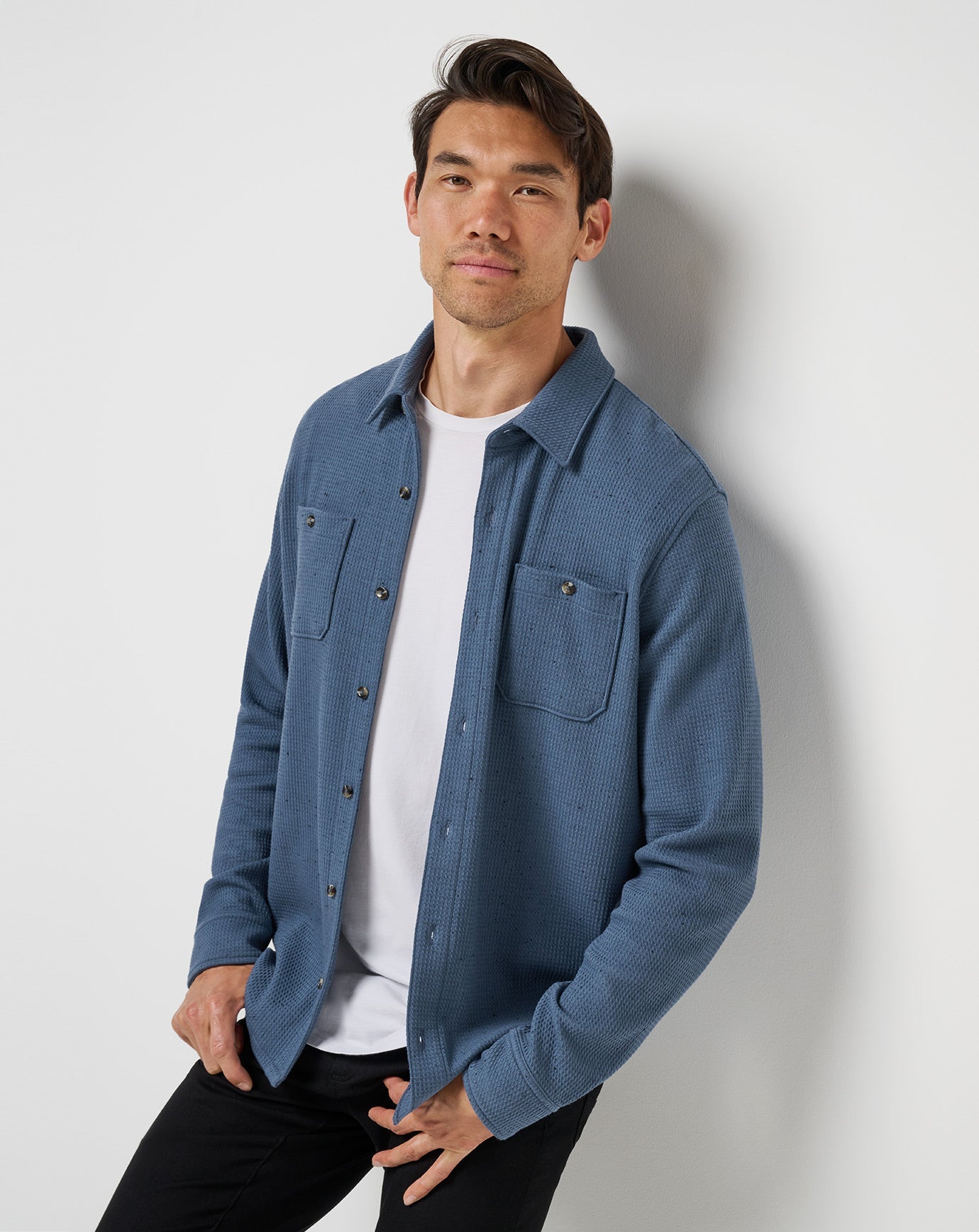 Cloud Waffle Shirt Jacket Men/Bering Sea